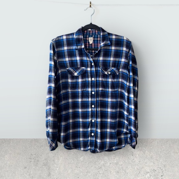 Gap Navy/Blue/White/Pink Plaid l/s Shirt - Picture 9 of 9